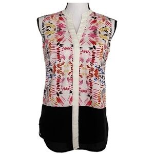 Ivanka Trump Sheer Sleeveless Hidden Button Blouse Size Small
